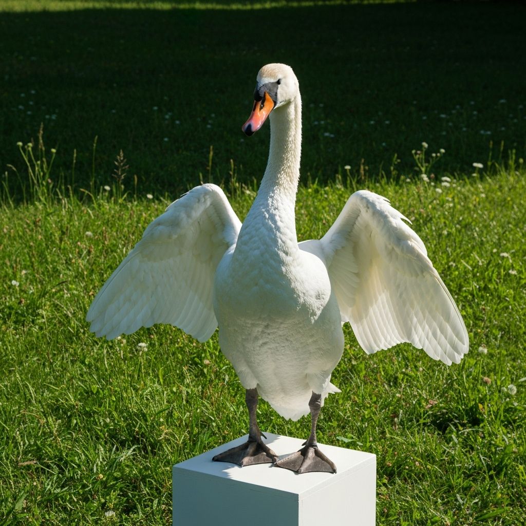 White Swan at the desk, watching green charts
